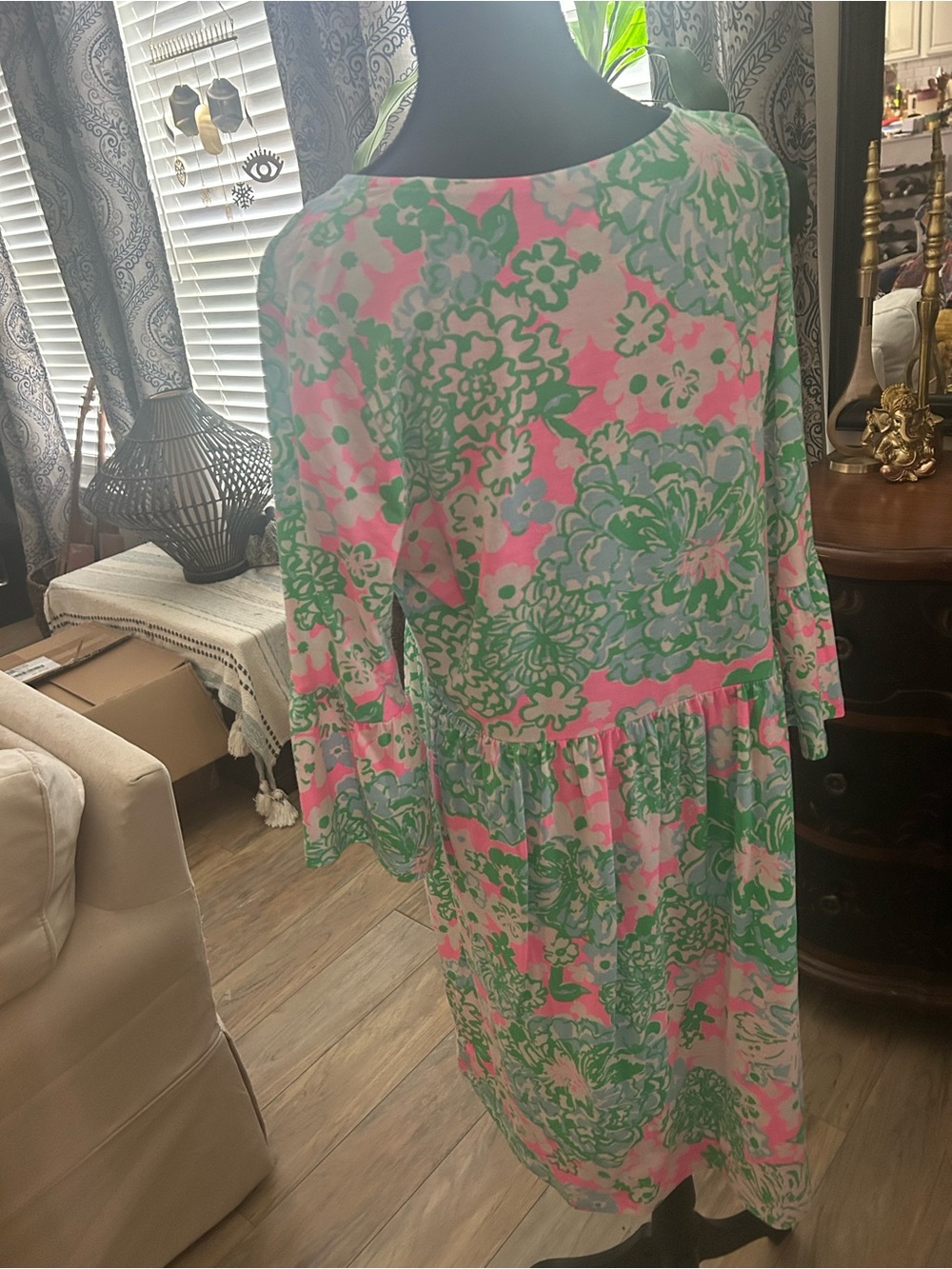 Lilly Pulitzer Pink, Green & Light Blue Floral Mini Dress - Picture 3 of 4